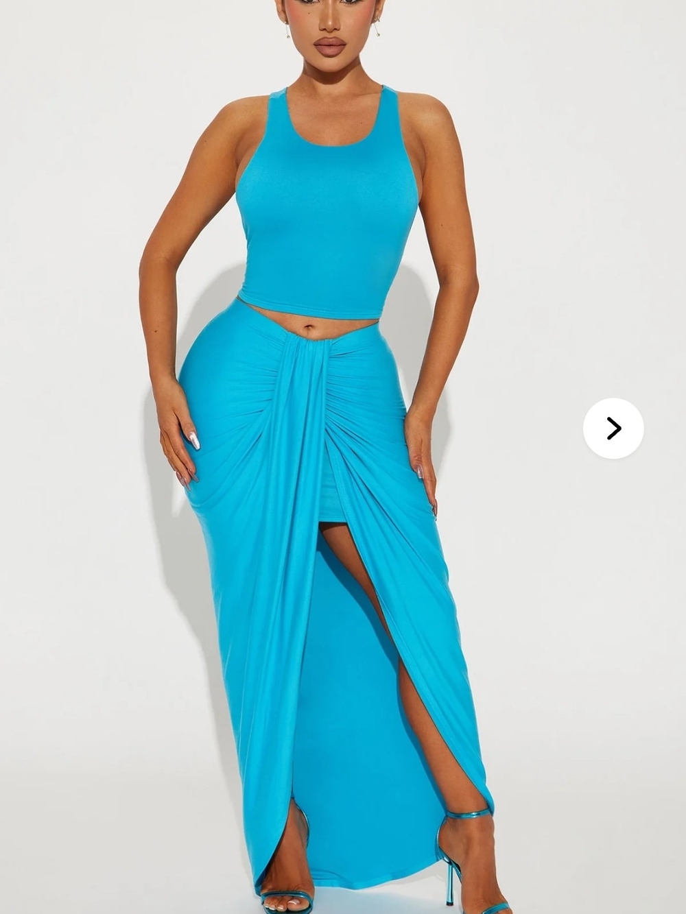 Women's Turquoise Maxi Skirt Set